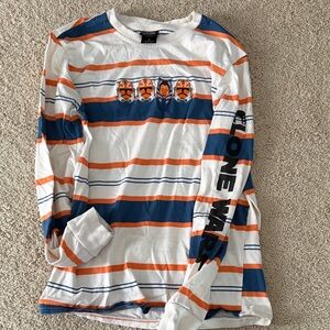 Clone Wars Striped Long Sleeve Shirt - White, Orange, Blue